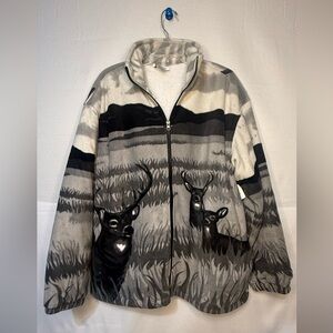 Cozee Corner Deer Print Fleece Jacket